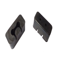 Custom molded rubber locating block, black rubber buffer block with holes and slots